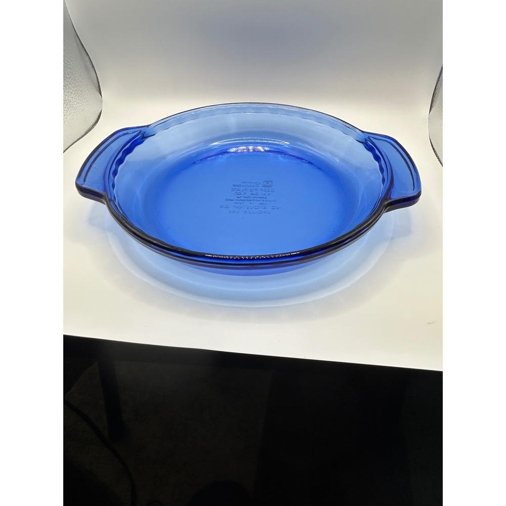 Archer Hocking Ovenware Cobalt Blue Glass Deep Pie Plate 9.5 Inch Baking Dish